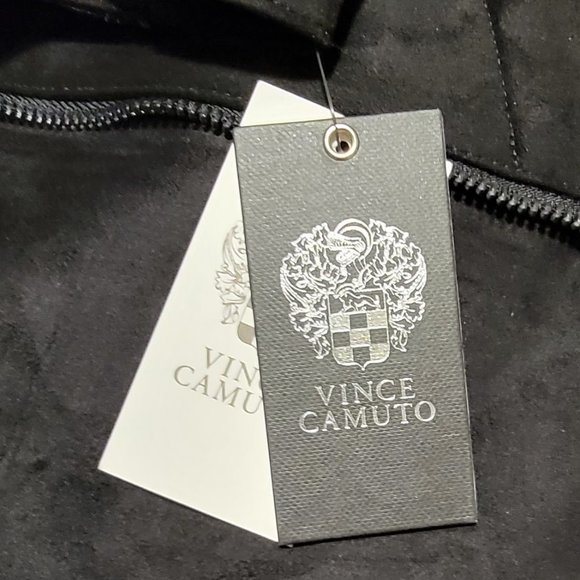 NWT Vince Camuto Black Vegan Suede Moto Jacket - Picture 13 of 14